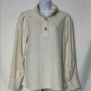 Adrienne Vittadini Women’s Size Small Cream Color Soft Lightweight Pullover Top